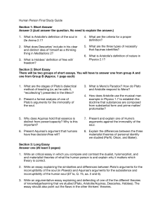 Human Person Final Exam Study Guide