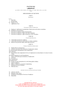 Zimbabwe Labour Act [Chapter 28:01] - Employee Rights