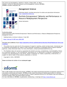 Santamaria 2021 Portfolio Entrepreneurs Behavior and Performance A Resource Redeployment Perspective