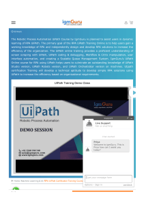 RPA UiPath Certification Training Course Online 