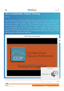 Certified Cloud Security Professional Training 