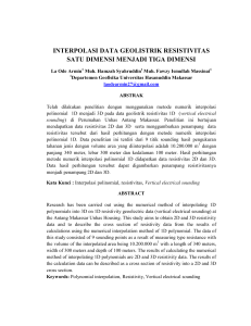 Interpolasi Data Geolistrik Resistivitas 1D ke 3D