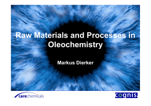 Raw Materials and Processes in Oleochemi