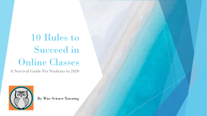 10 Rules to Succeed in Online Classes 1