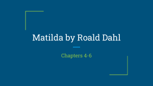 Matilda 4-6. New words to leran from each chapter of the book by Roald Dahl