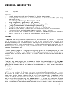 Bleeding Time Test Exercise: Methods & Procedures