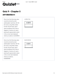Quiz 9 - Chapter 5单词卡   Quizlet