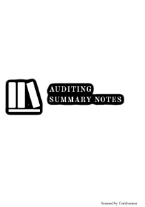 Auditing Summary Notes