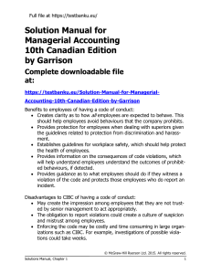 Solution Manual for Managerial Accounting, 10th ed