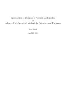 Advanced Mathematical Methods for Scientists and Engineers