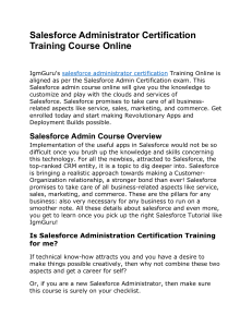 Salesforce Administrator Certification Training Course Online