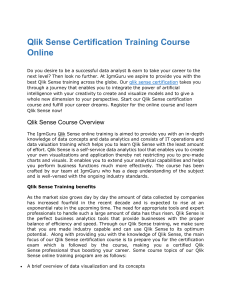 Qlik Sense Certification Training Course Online