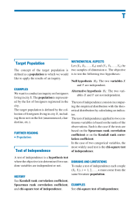 Target Population, Independence Test & Time Series