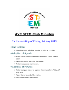 AVC STEM Club Meeting Minutes - May 24, 2019