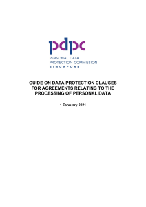 Guide on Data Protection Clauses for Agreements Relating to the Processing of Personal Data 1 Feb 2021