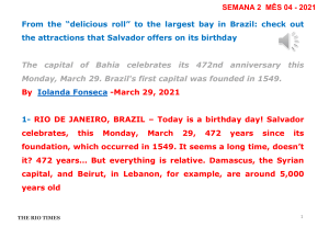 THE RIO times - SEMANA 2 - mes 4 - 2021 
