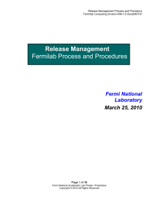 Fermilab Release Management Combined Process and Procedures version 1.0 docdb3737