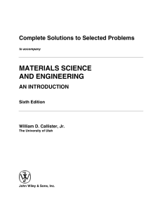 Materials Science Solutions Manual, 6th Ed.