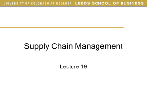 Supply Chain Management - Lecture 19