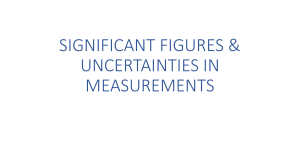 SIGNIFICANT FIGURES AND UNCERTAINITY IN MEASUREMENTS 2 pdf