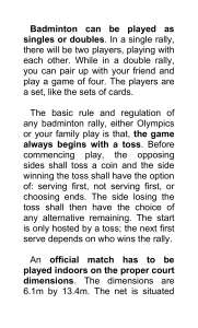 Badminton Rules & Officials