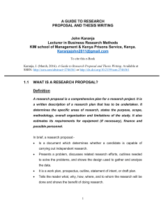 A GUIDE TO RESEARCH PROPOSAL AND THESIS