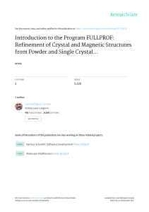 Introduction to the Program FULLPROF Refinement