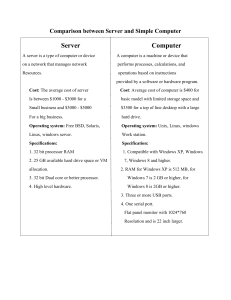 Comparison between Server and Simple Computer