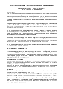 3.0   Proyecto de Profesionalización y Jerarquización de los INSPECTORES DEL TRABAJO PBA