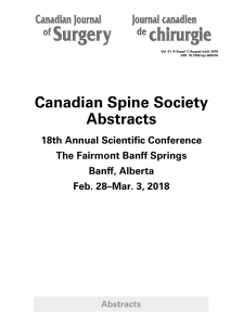 2018 - 2018 Canadian Spine Society Abstracts