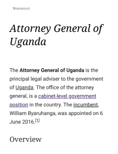 Attorney General of Uganda: History & List of Holders