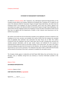 Statement of Management Responsibility