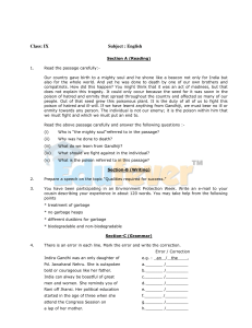 Class 9 English Worksheets 