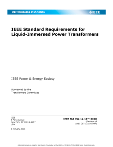 Std C57.12.10 2010 Standard Requirements for Liquid-Inmersed Power Transformers