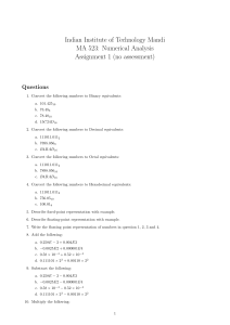 Assignment on Number System