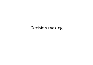 LECTURE 4 Decision making
