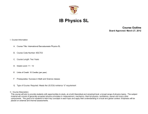 IB physics UNIT PLANNER