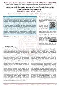 Modeling and Characterization of Metal Matrix Composite Aluminum Graphite Composite