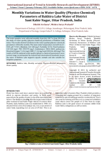 Monthly Variations in Water Quality Physico Chemical Parameters of Bakhira Lake Water of District Sant Kabir Nagar, Uttar Pradesh, India