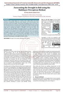 Forecasting the Drought in Bali using the Multilayer Perceptron Method