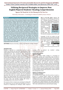 Utilizing Reciprocal Strategies to Improve Non English Majored Students’ Reading Comprehension