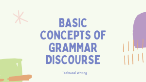Basic concepts of grammar discourse