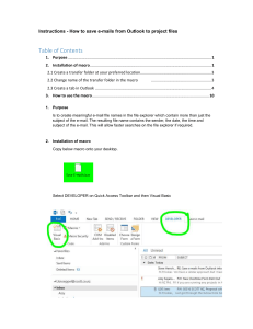 How to save e-mail from Outlook to a project file