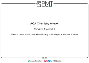 RP 01 - Making up a standard solution and carrying out an acid-base titration