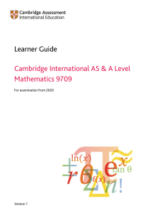 9709 Learner Guide (for examination from 2020)