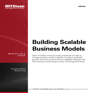 Building scalable business models