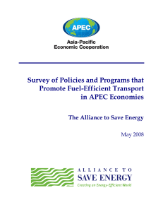 Survey of Policies and Programs that Promote Fuel Efficient Transport in APEC Economies