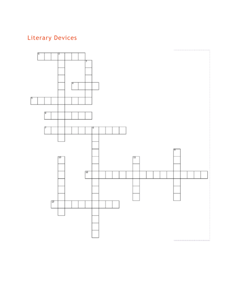 Literary Devices Crossword Puzzle