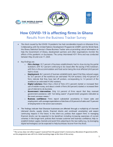 UNDP Ghana COVID-19 Business Tracker Results  Brief Report