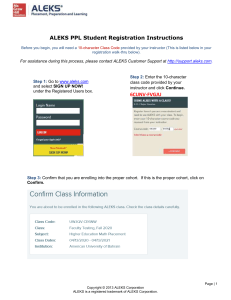 AUB ALEKS PPL  Student Registration Guide [Math Test]
